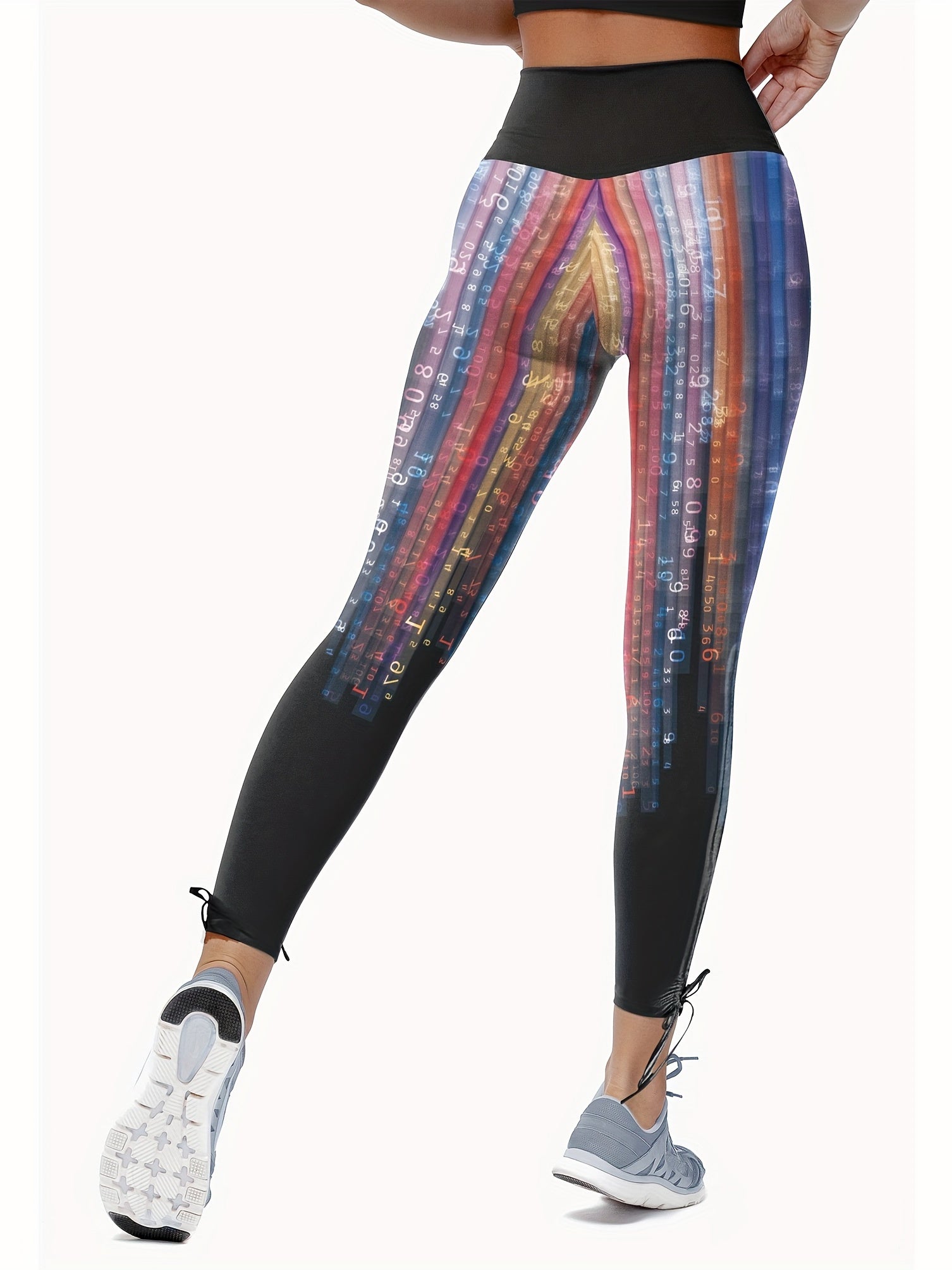 Yoga Drawstring Cropped Leggings High Waist Seamless Gym Pants
