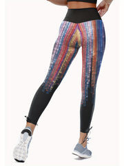 Yoga Drawstring Cropped Leggings High Waist Seamless Gym Pants