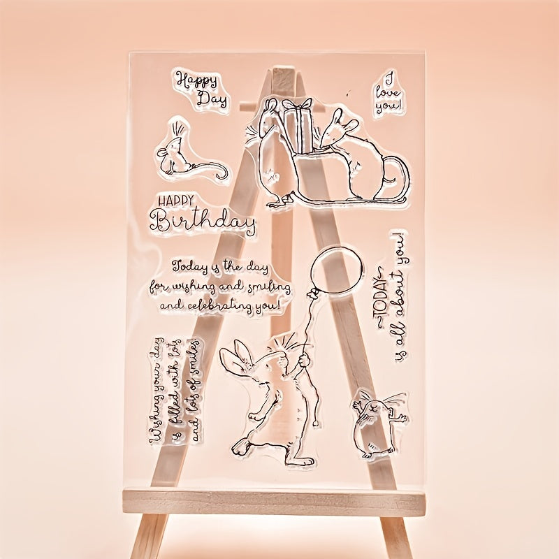 Cute Rabbit Transparent Silicone Stamps for Card Making DIY Scrapbooking