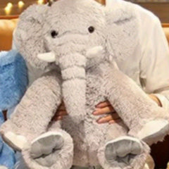 Soft Plush Elephant Toy Beige & Stuffed Animal for Kids' Room Decor or Gift