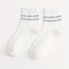 Set of 5 Striped Crew Socks for Women