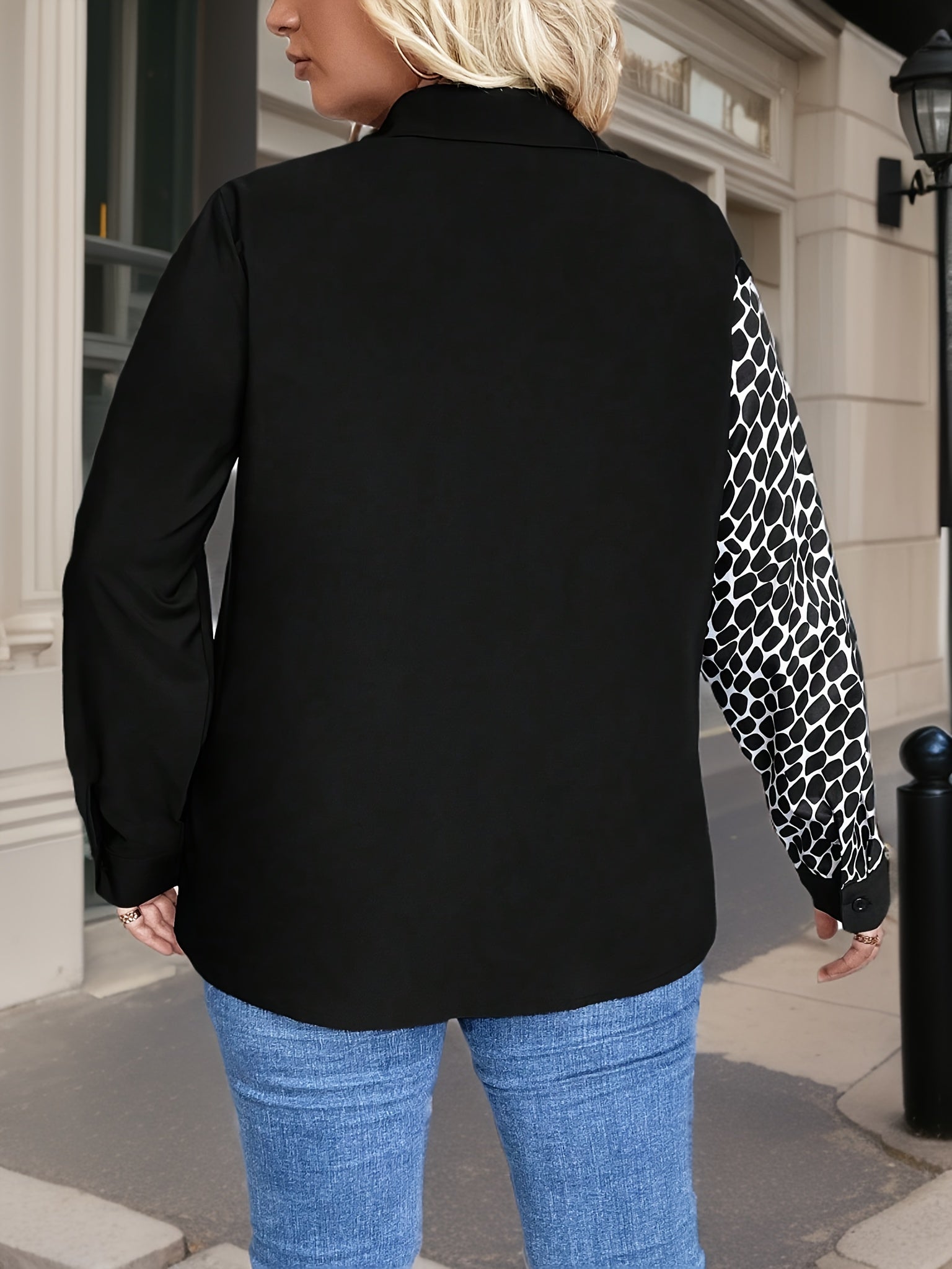 Dalmatian Print Button Up Shirt Top