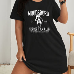 Plus Size Sexy Grim Reaper Lounge Dress Short Sleeve Tee Sleep Dress