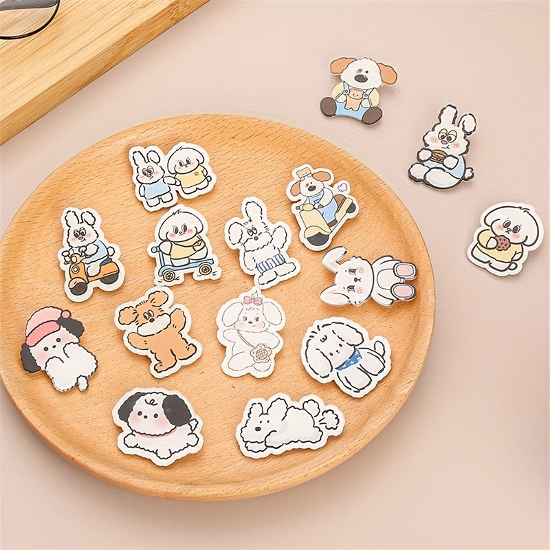 15pcs Kpop Acrylic Pins Stickers Bunny Puppy Back to School Gift For Girls
