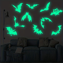 Halloween Luminous Bat Wall Stickers Self Adhesive