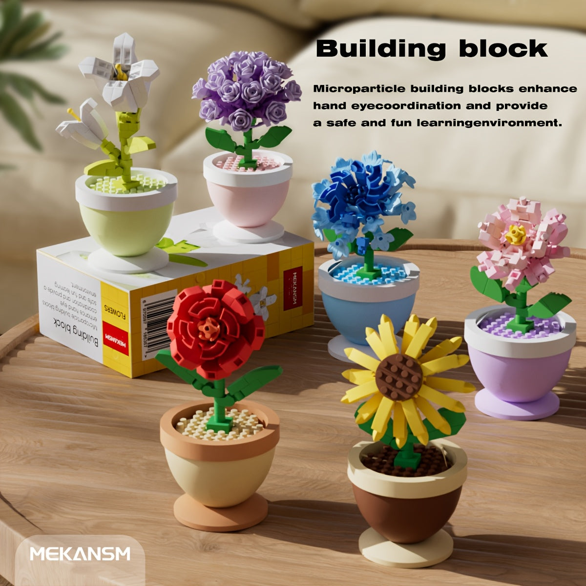 Flower Bonsai Building Blocks Set Home Decor Desk