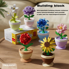 Flower Bonsai Building Blocks Set Home Decor Desk