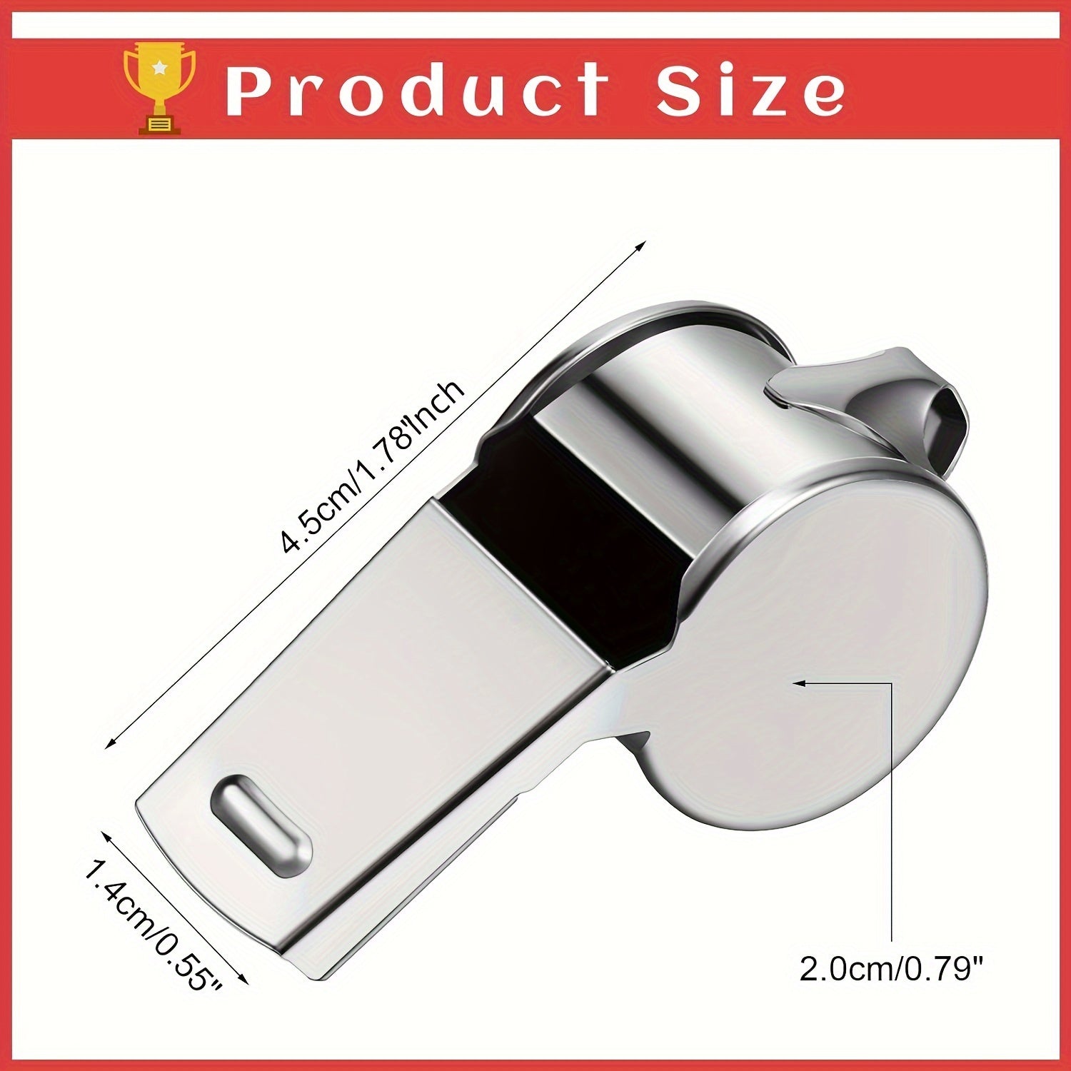 8pc Stainless Steel Whistles w/ Lanyard For Coaches