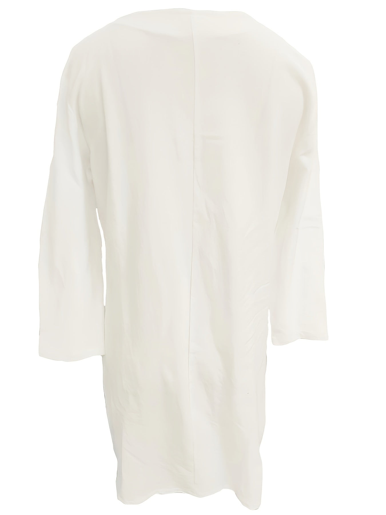 Notched Neck Long Sleeve Dress