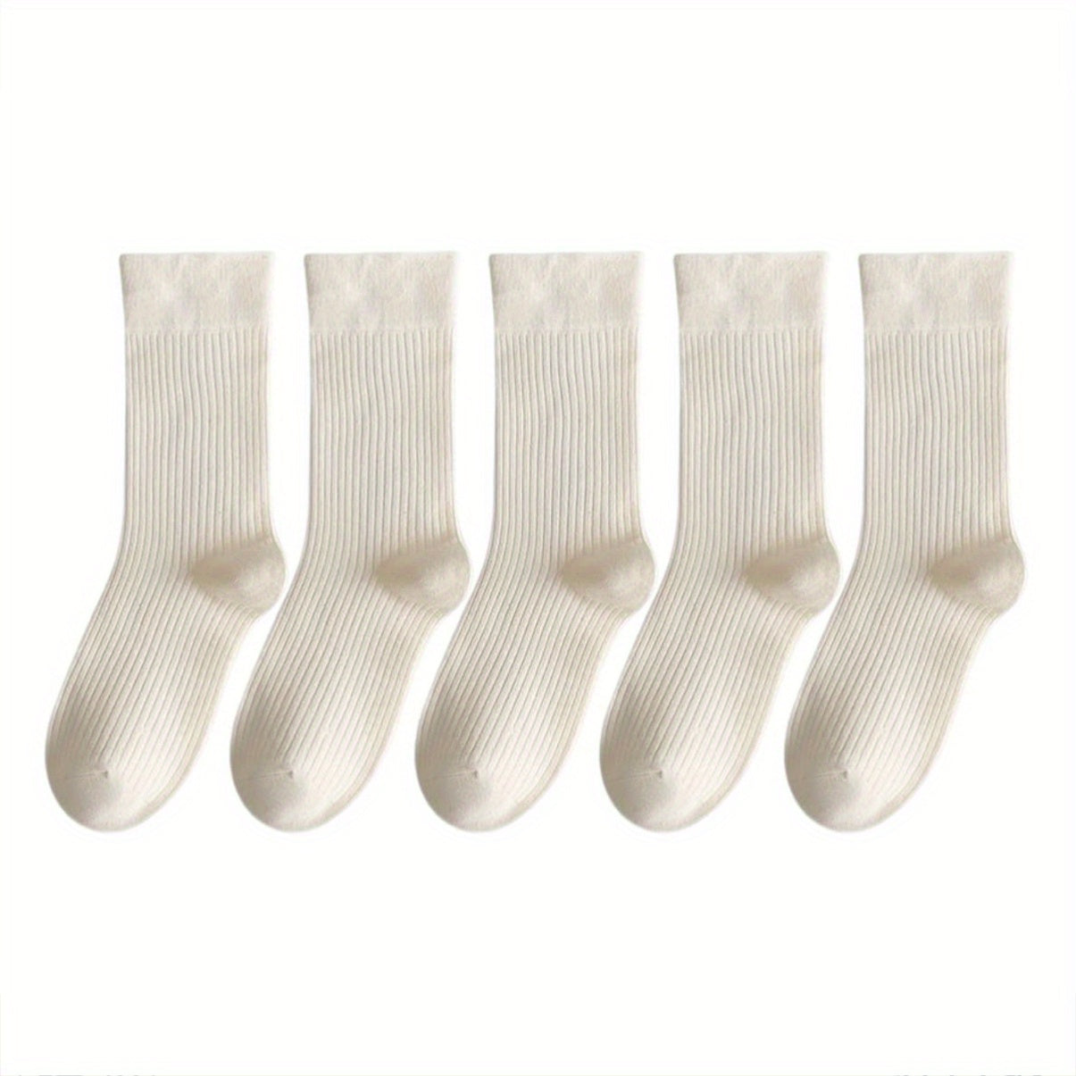 10 Pairs Solid Crew Socks for Women
