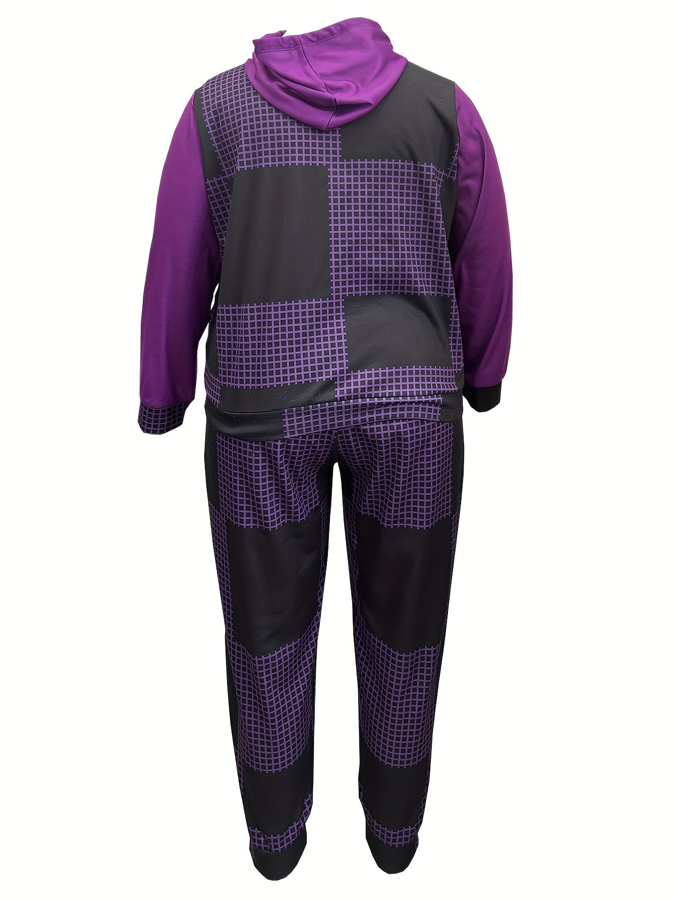 Patchwork Long Sleeve Hoodie & Pants Set