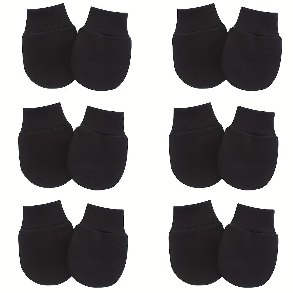 6 Pairs Baby No Scratch Mittens for Stylish Hand Protection