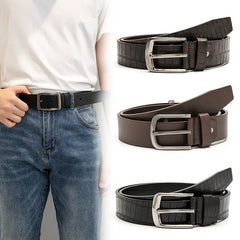 Men's Outdoor Casual PU Leather Belt with Alloy Buckle