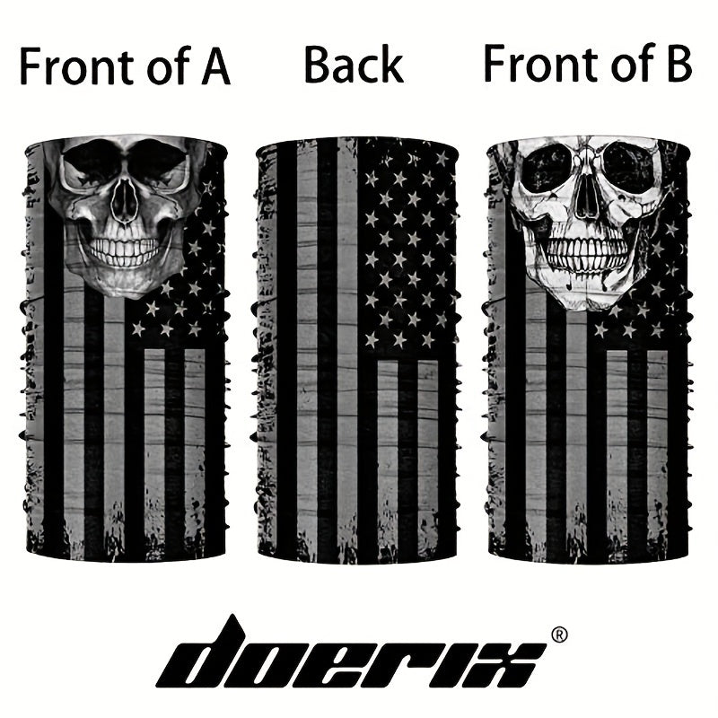 2pcs Skull Face Mask Motorcycle Riding Neck Scarf Outdoor Half Face Cover