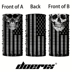 2pcs Skull Face Mask Motorcycle Riding Neck Scarf Outdoor Half Face Cover