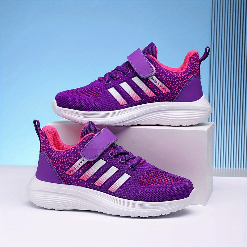 Breathable Woven Sneakers For Girls Lightweight Anti Slip Low Top Sneakers