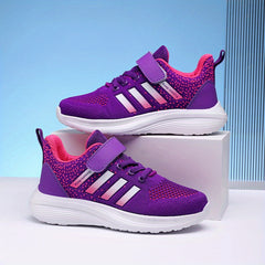 Breathable Woven Sneakers For Girls Lightweight Anti Slip Low Top Sneakers