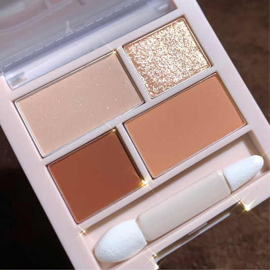 4 Color Eyeshadow Palette Pearly Matte Glitter Pink Sequins