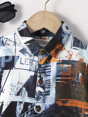 Boys Casual Short Sleeve Lapel Shirt for Summer