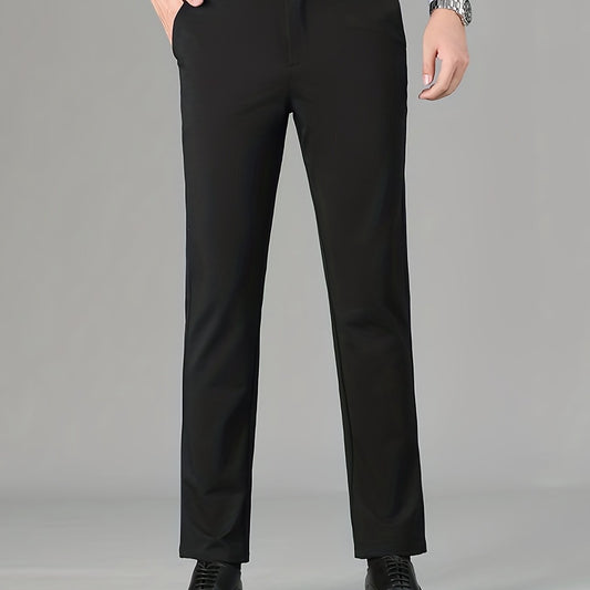 Men's Formal Solid Stretch Dress Pants for Fall Winter Business