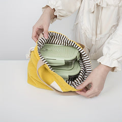 Portable Lunch Box Bag Drawstring Storage Bag for Picnic Camping