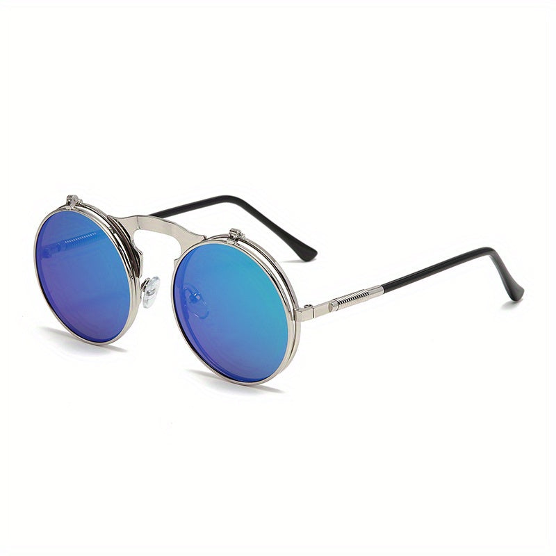 Metal Steampunk Dual Use Sunglasses with Small Round Frame