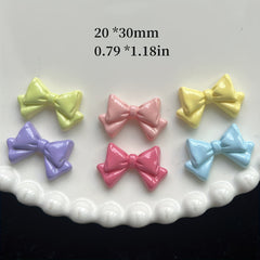 10pcs Mixed DIY Macaron Bow Earrings Hair Charms Resin Accessories
