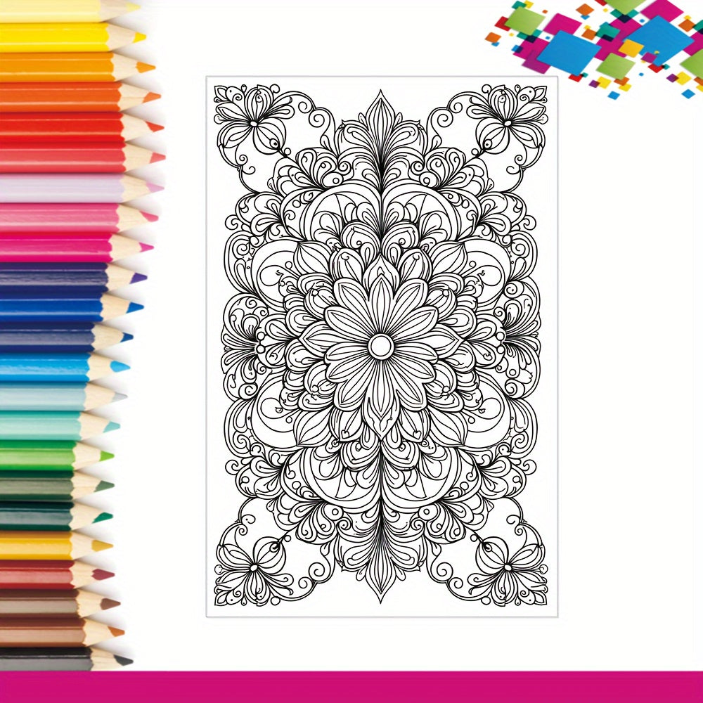 Fantasy Flower Coloring Book - Relaxation - Halloween Christmas
