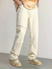 Men's Loose Fit Raw Trim Denim Pants