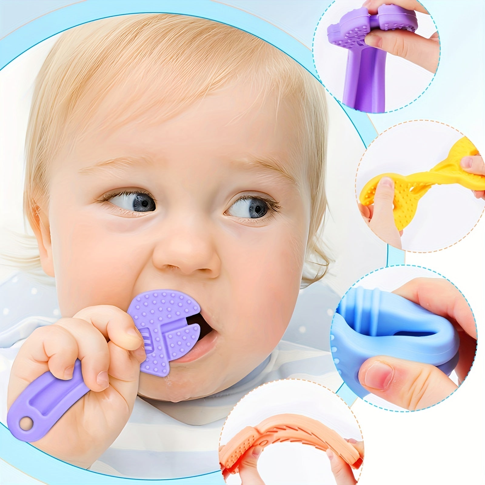 Baby Teething Toys Teether Toys For Babies 3 24 Months Silicone Tool Teether