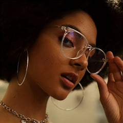 Women's Round Frame Light Blocking Glasses