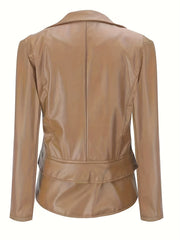 Zip Up Jacket Long Sleeve Lapel Neck Women's Clothing