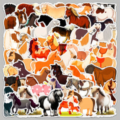 50pcs Pony Cartoon Animal Stickers DIY Sticker Pack