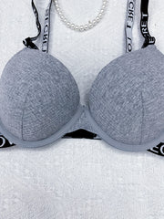 Letter Straps Push Up Bra Comfy & Adjustable