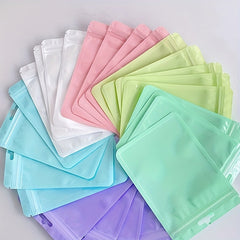6pcs Colorful Macaroon Ziplock Bag Set for Makeup Brush Storage 5.9in x 4.13in