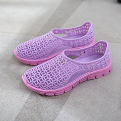 Women's Low Wedge Sandals Hollow Non Slip Beach Shoes
