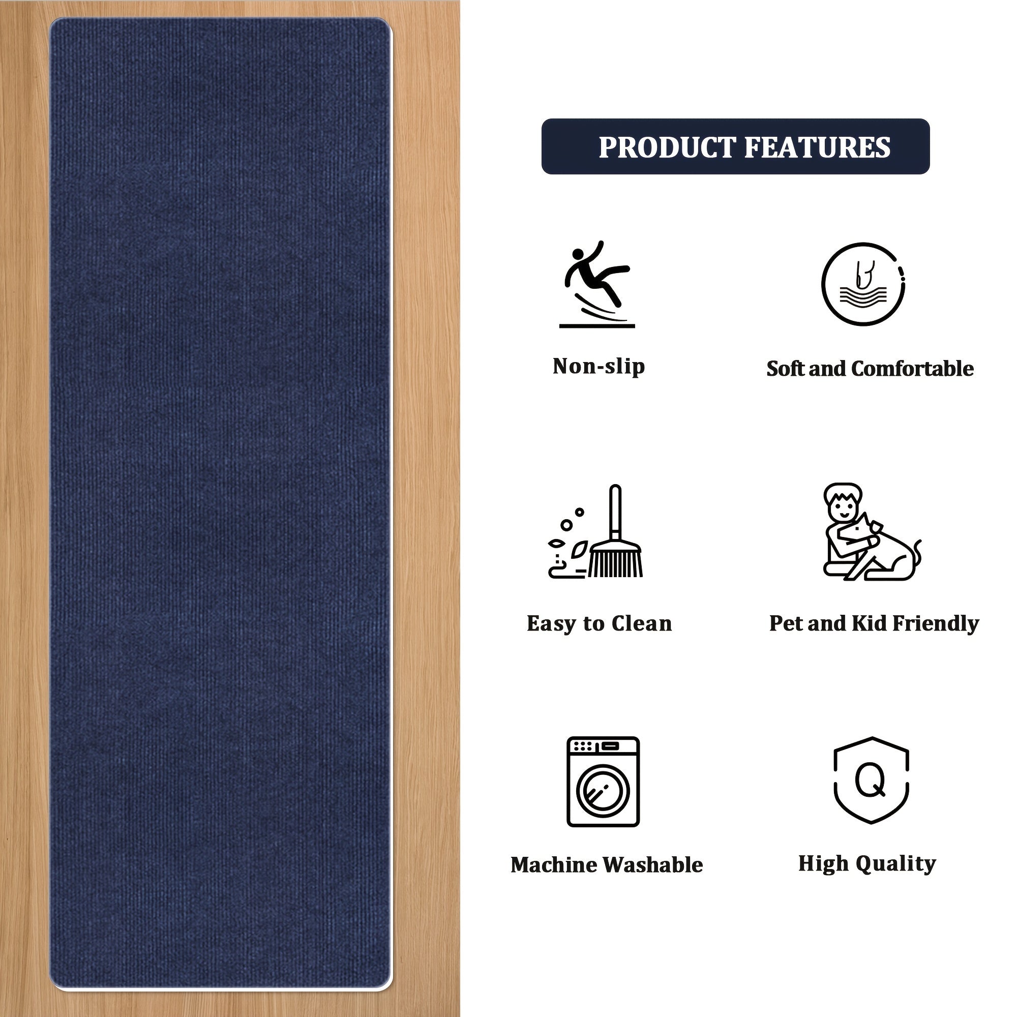 6pcs Non Slip Carpet Stair Treads Anti Moving Grip Beauty Rug Tread Safety