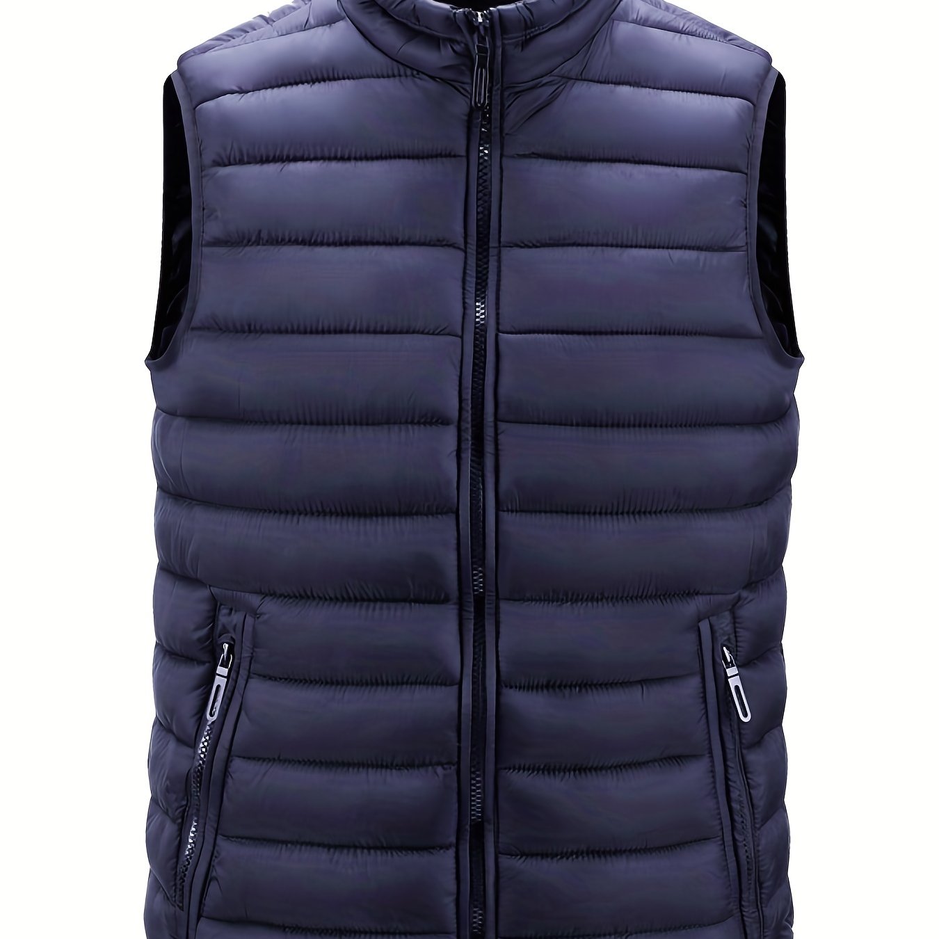 Men's Casual Zipper Pockets Stand Collar Vest