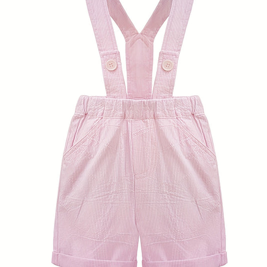 Baby Girl Striped Short Suspender Pants Summer Clothes