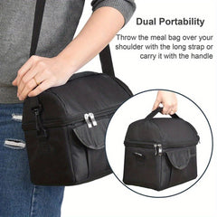 Dual Compartment Lunch Bag Reusable Insulated Tote Leak Proof Lunch Box
