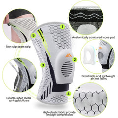 Adjustable Non-slip Compression Knee Sleeve Moisture Wicking Knee Sleeves