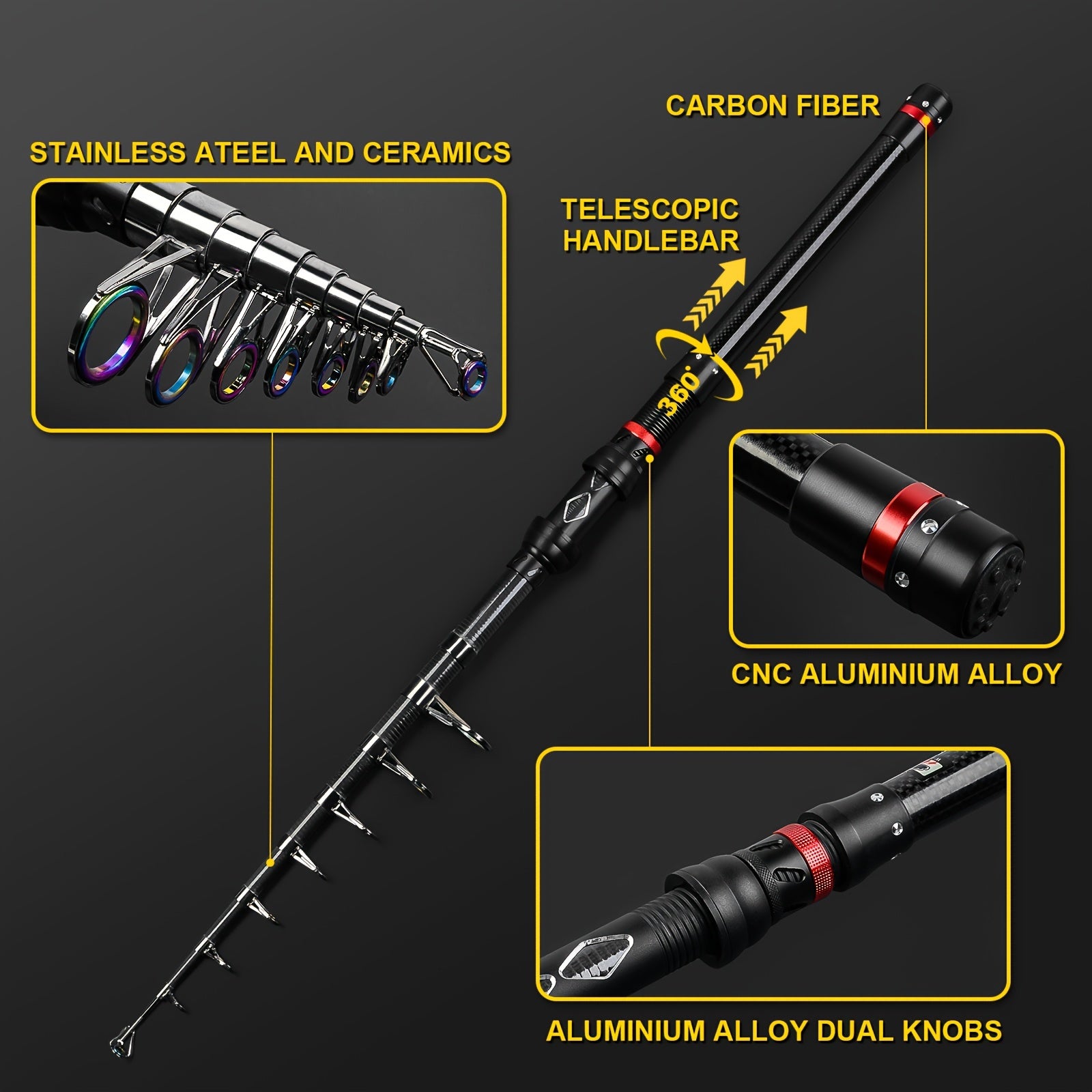 Carbon Telescopic Rock Fishing Rod Ultra Light Carp Fishing Rod