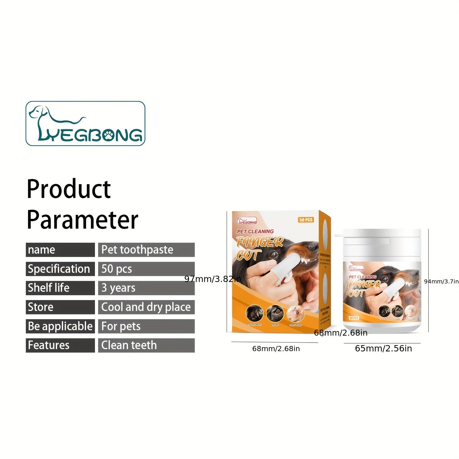 Dog Dental Care Tartar Reducing Finger Wipes