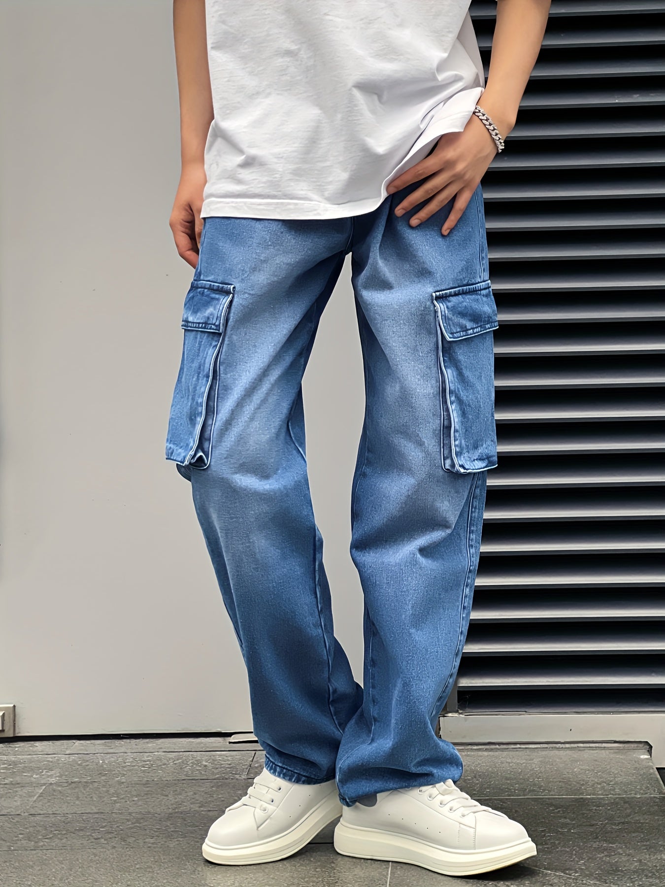 Men's Cotton Cargo Jeans: Street Style Denim Pants