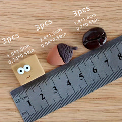 9pcs Coffee Bean Bread Nut Cartoon Thumbtack Racer Nail Cork Board