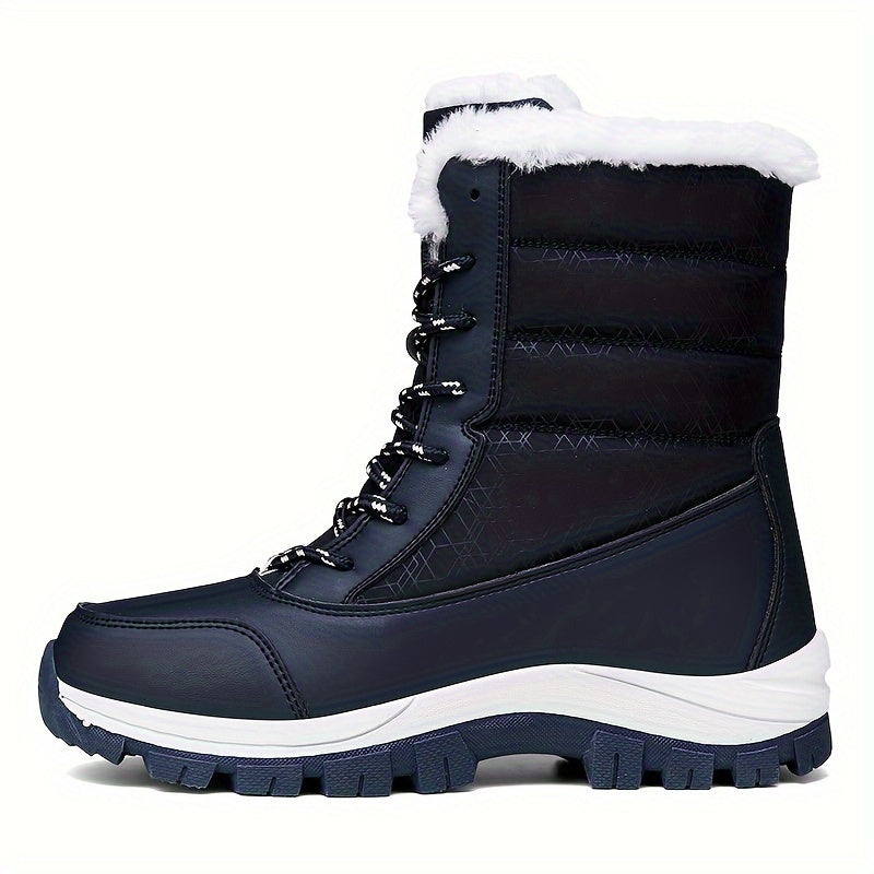 Women's Thermal Fleece Snow Boots Winter Outdoor Lace Up Hiking Boots