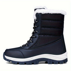 Women's Thermal Fleece Snow Boots Winter Outdoor Lace Up Hiking Boots