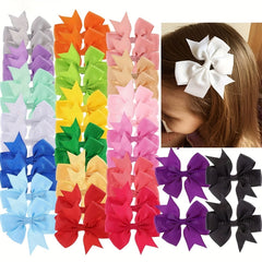20pcs Sweet Ribbon Bow Hair Clips Set Decorative Hair Accessories Holiday Gift