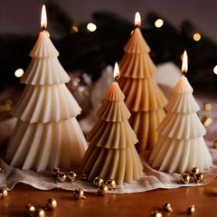 2pcs Christmas Tree Candle Making Silicone Molds - DIY Aromatic Wax Candle Soap