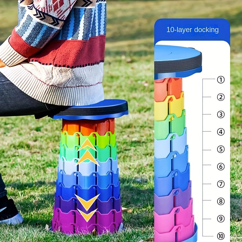 Portable Folding Telescopic Stool Lightweight Plastic Stool
